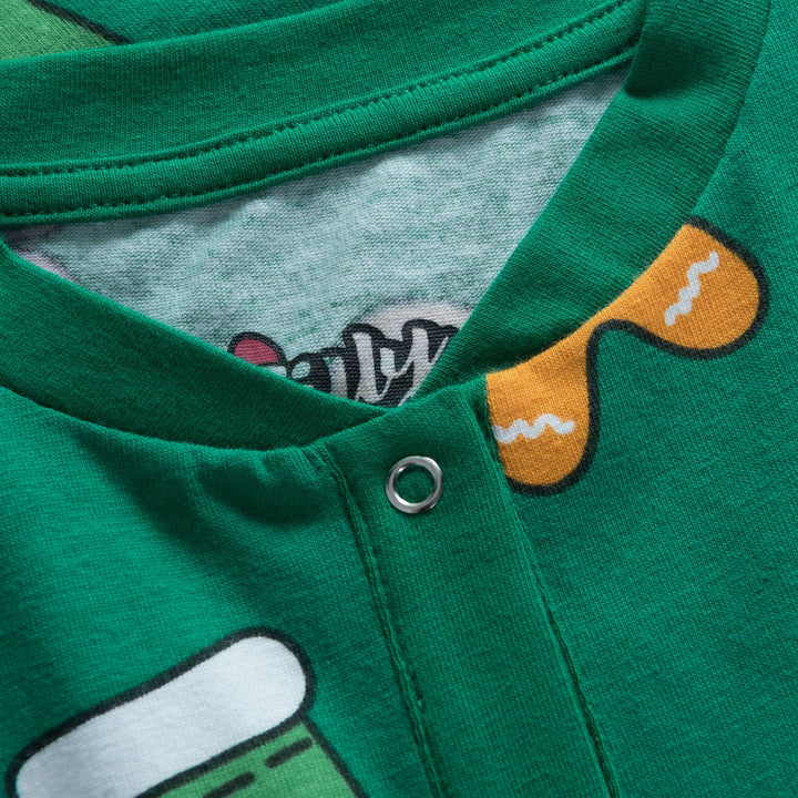 Combinaison pyjama de Noël enfant Hohoho - vert