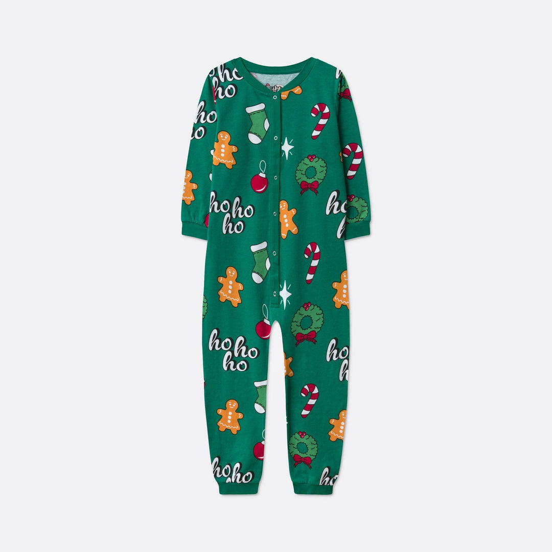 Combinaison pyjama de Noël enfant Hohoho - vert