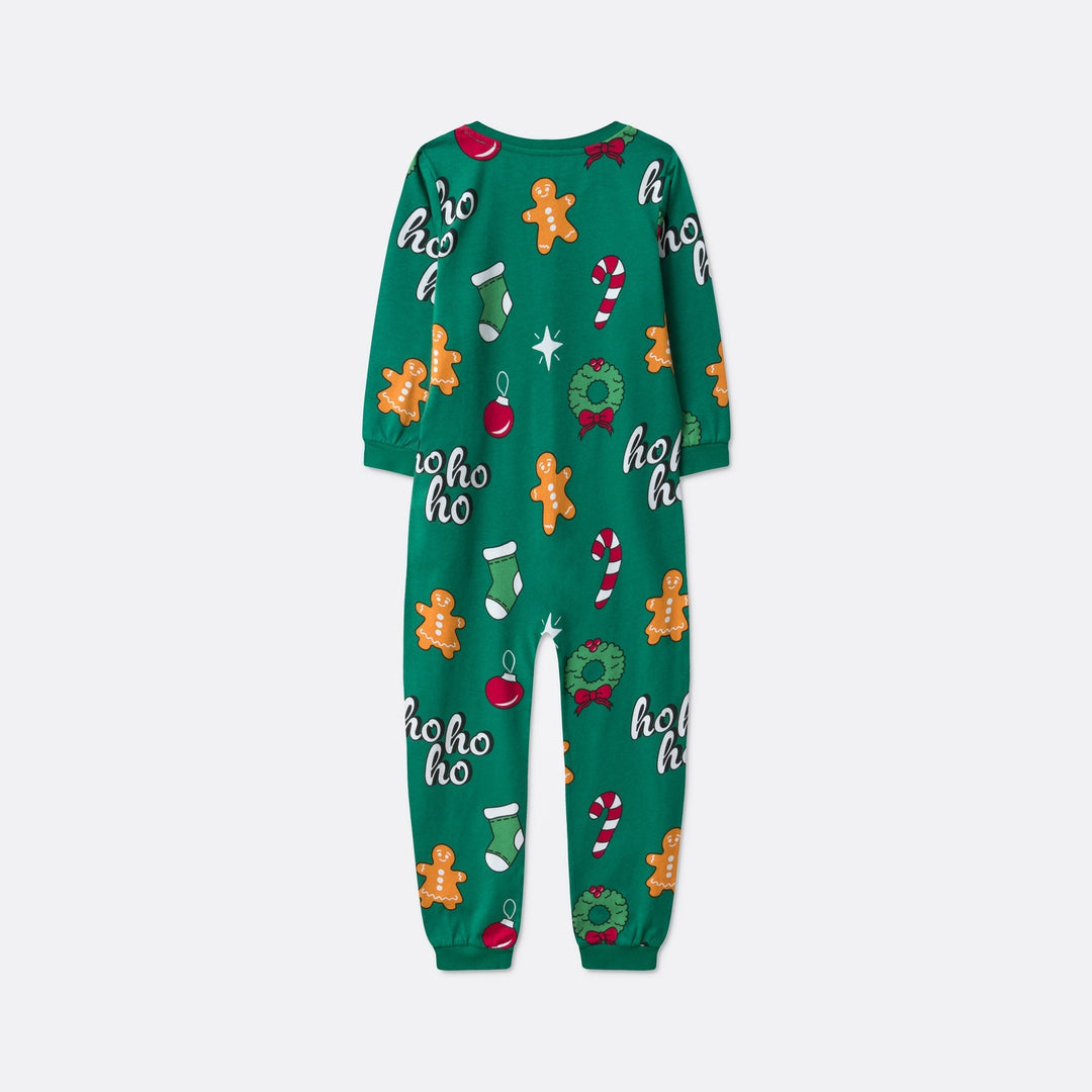 Combinaison pyjama de Noël enfant Hohoho - vert