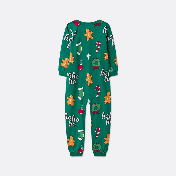 Combinaison pyjama de Noël enfant Hohoho - vert