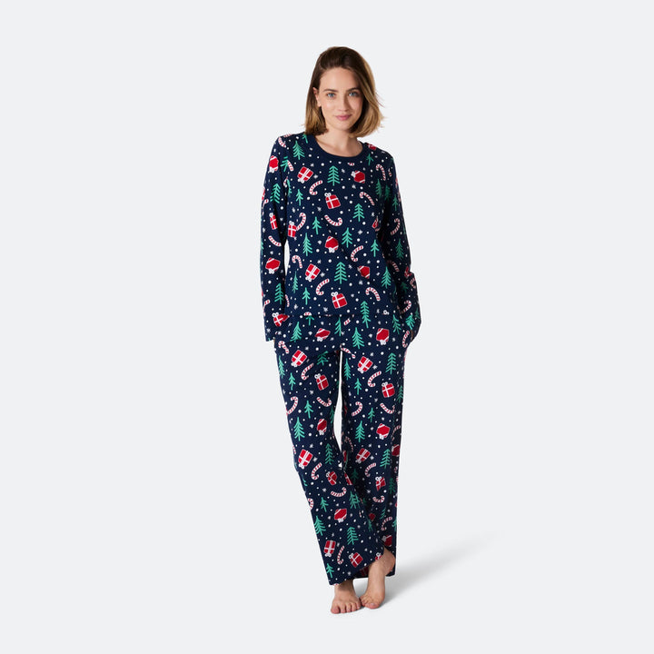 Pyjama motifs de Noël matchy-matchy - bleu