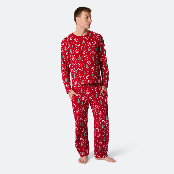 Pyjama motifs de Noël matchy-matchy - rouge