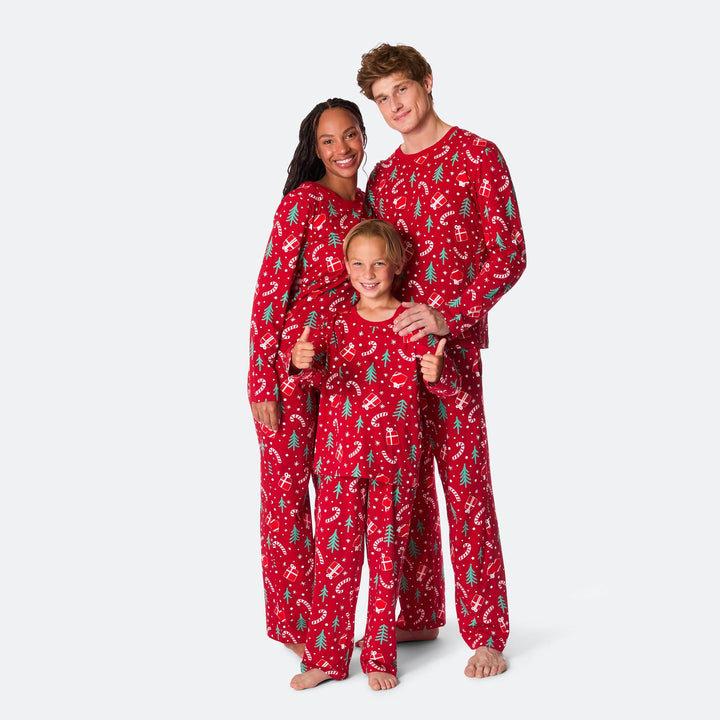 Pyjama motifs de Noël matchy-matchy - rouge