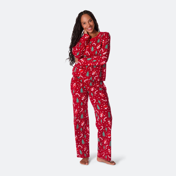 Pyjama motifs de Noël matchy-matchy - rouge