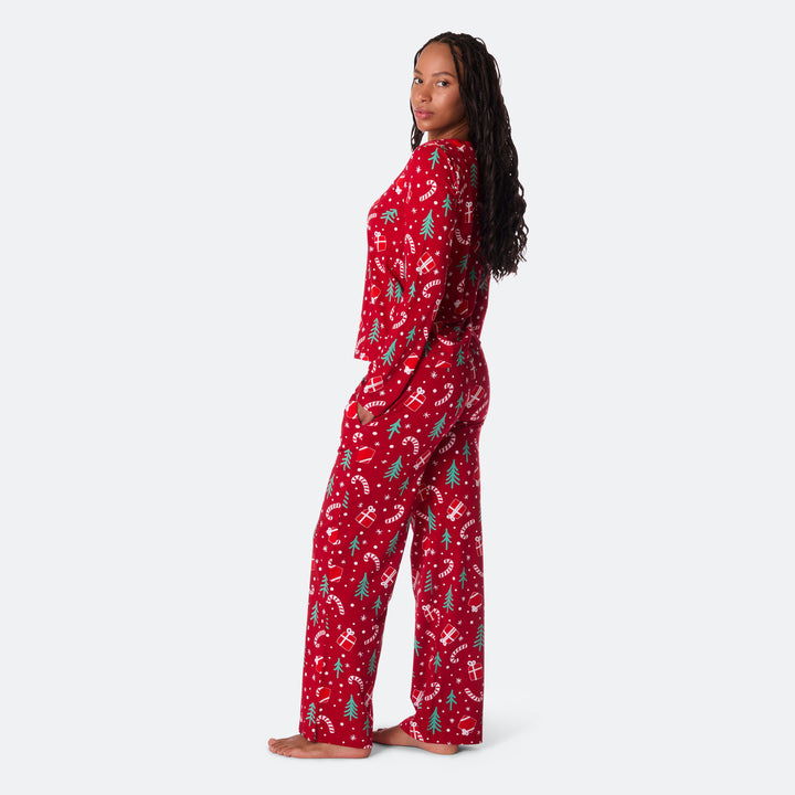 Pyjama motifs de Noël matchy-matchy - rouge