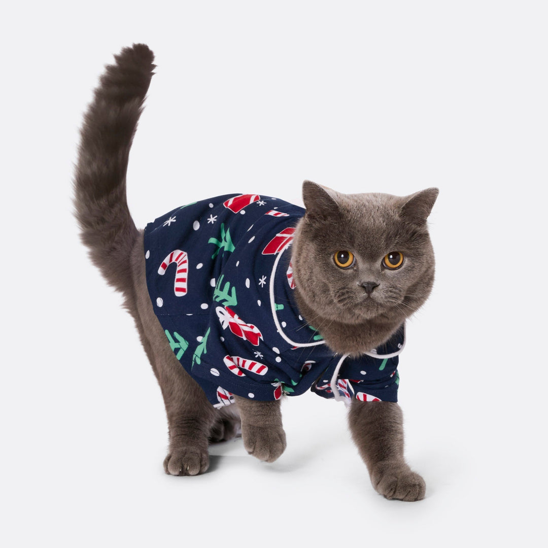 Pyjama motifs de Noël matchy-matchy - bleu