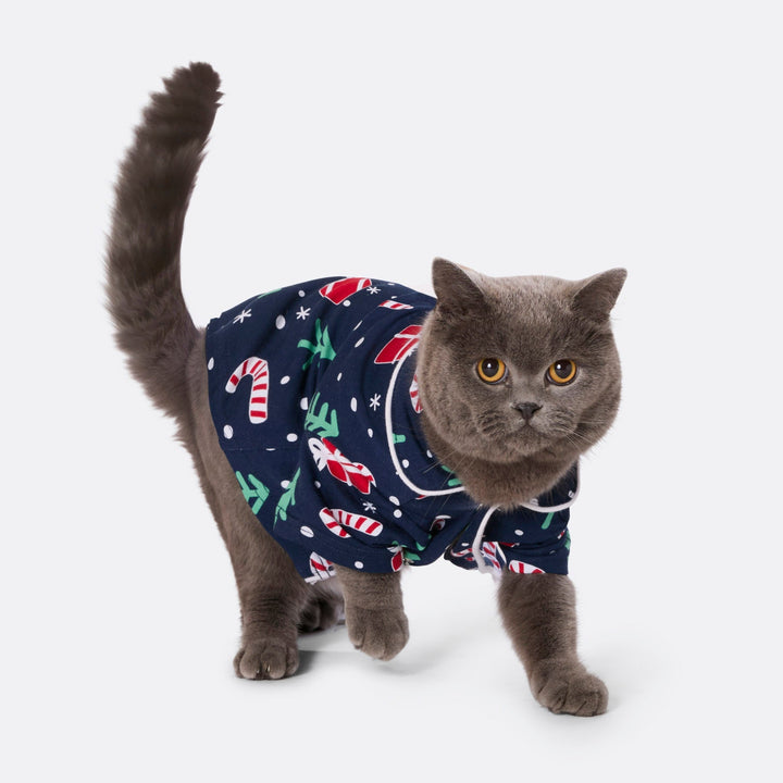 Pyjama motifs de Noël matchy-matchy - bleu