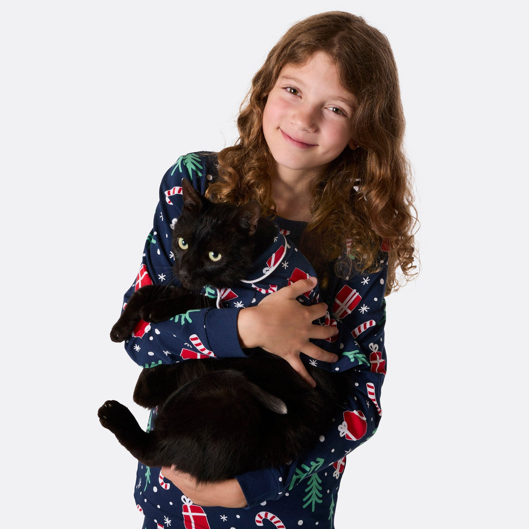 Pyjama motifs de Noël matchy-matchy - bleu