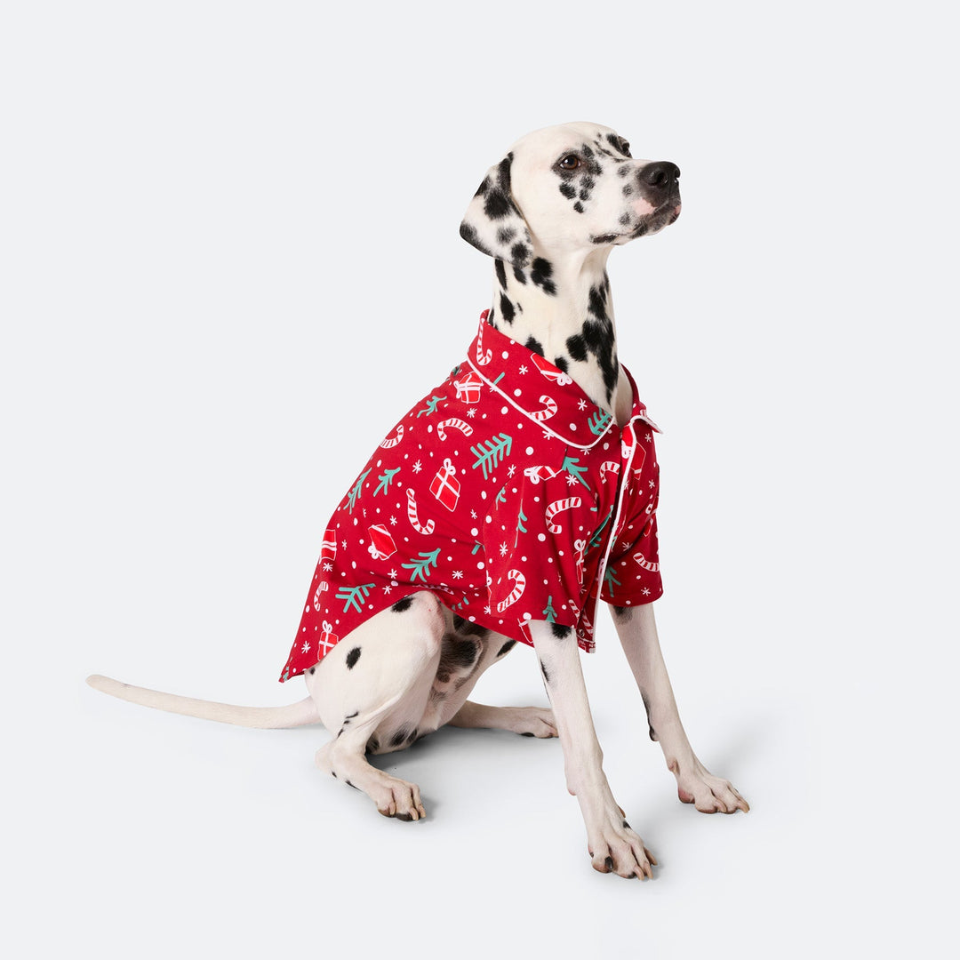 Pyjama motifs de Noël matchy-matchy - rouge
