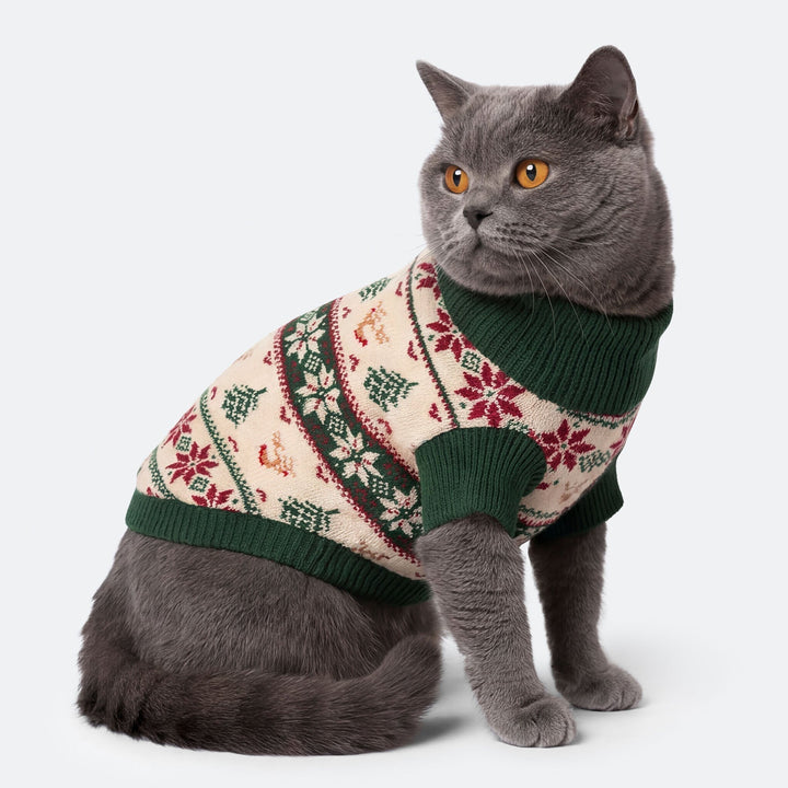 Pull de Noël matchy-matchy Sapin rétro - vert