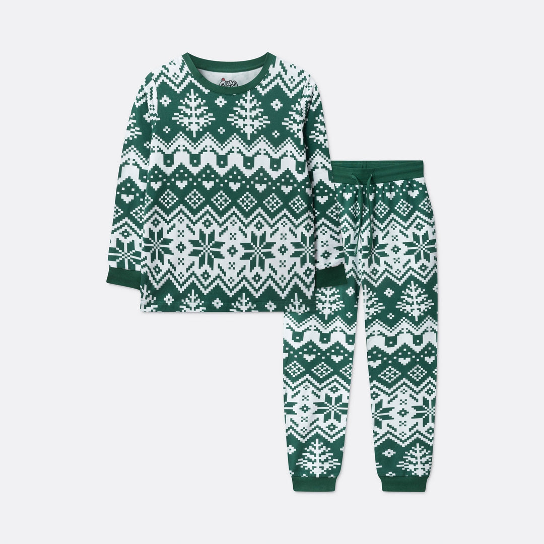 Pyjama de Noël matchy-matchy en tricot - vert