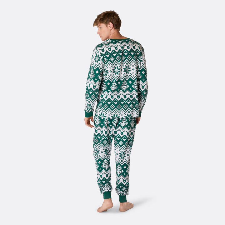 Pyjama de Noël homme en tricot - vert