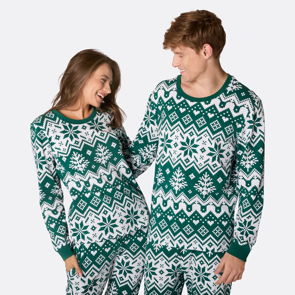 Pyjama de Noël matchy-matchy en tricot - vert