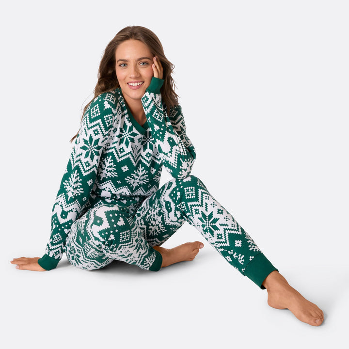 Pyjama de Noël matchy-matchy en tricot - vert