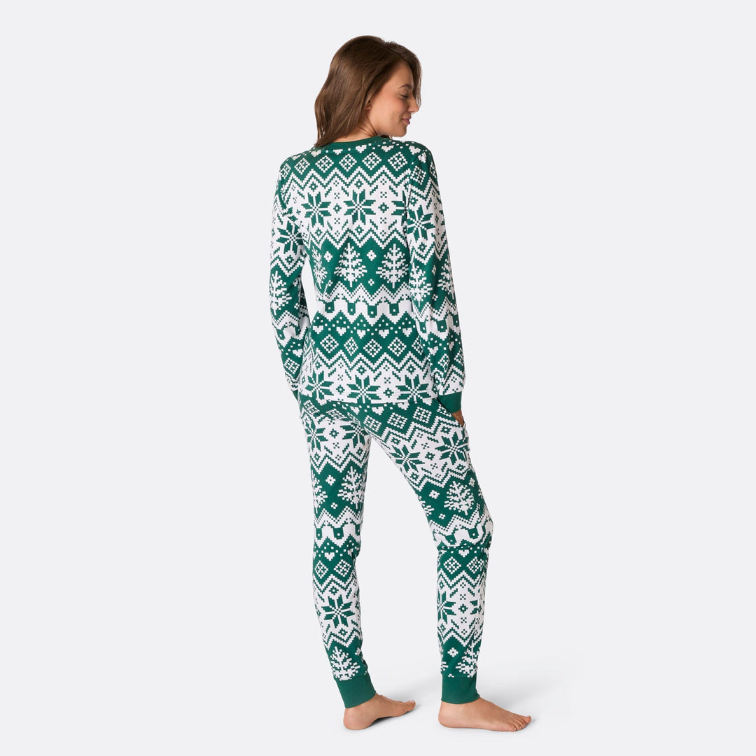 Pyjama de Noël femme en tricot - vert