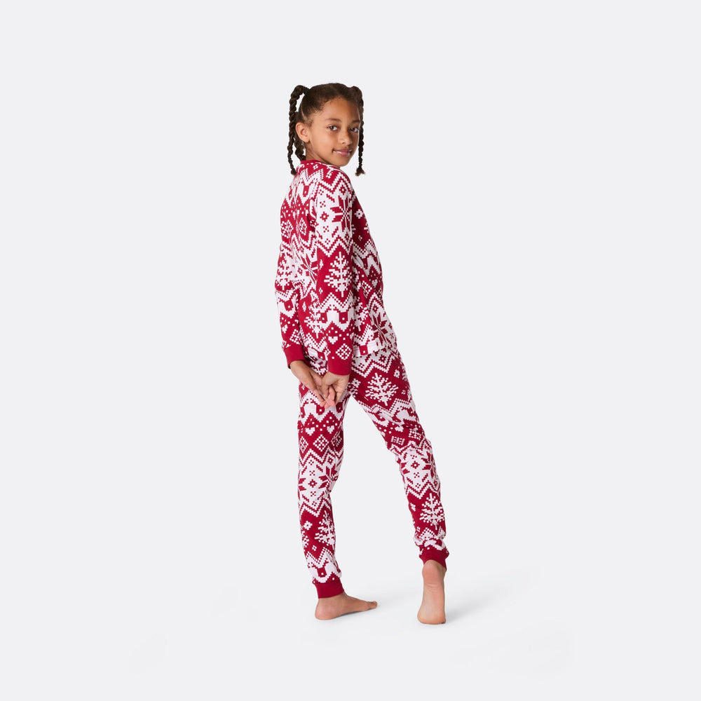 Pyjama de Noël en tricot enfant - rouge
