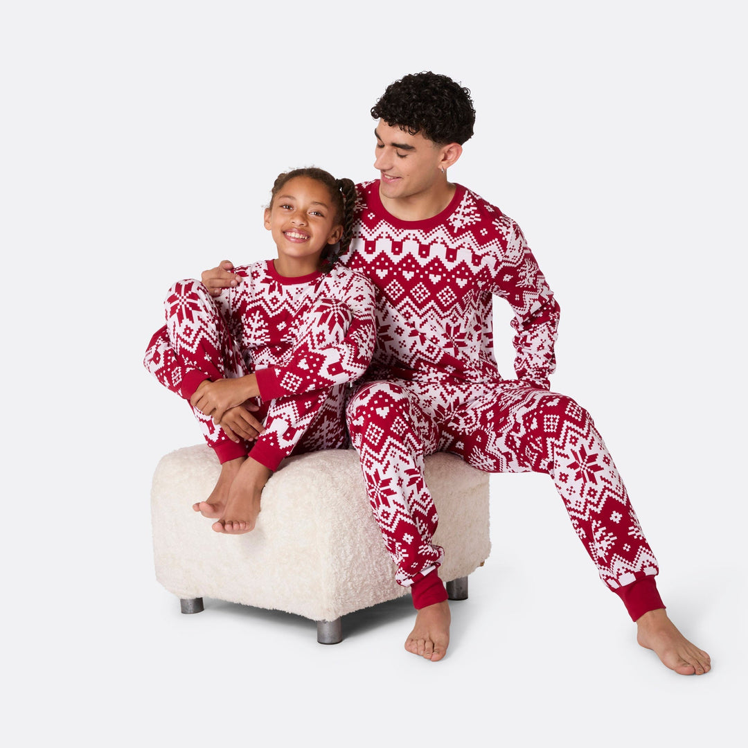 Pyjama de Noël femme en tricot - rouge
