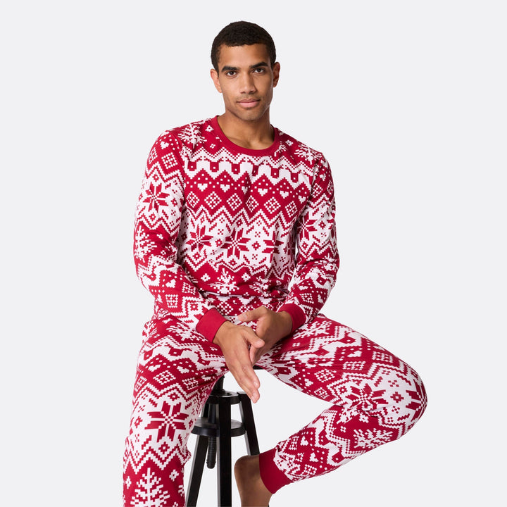 Pyjama de Noël matchy-matchy en tricot - rouge