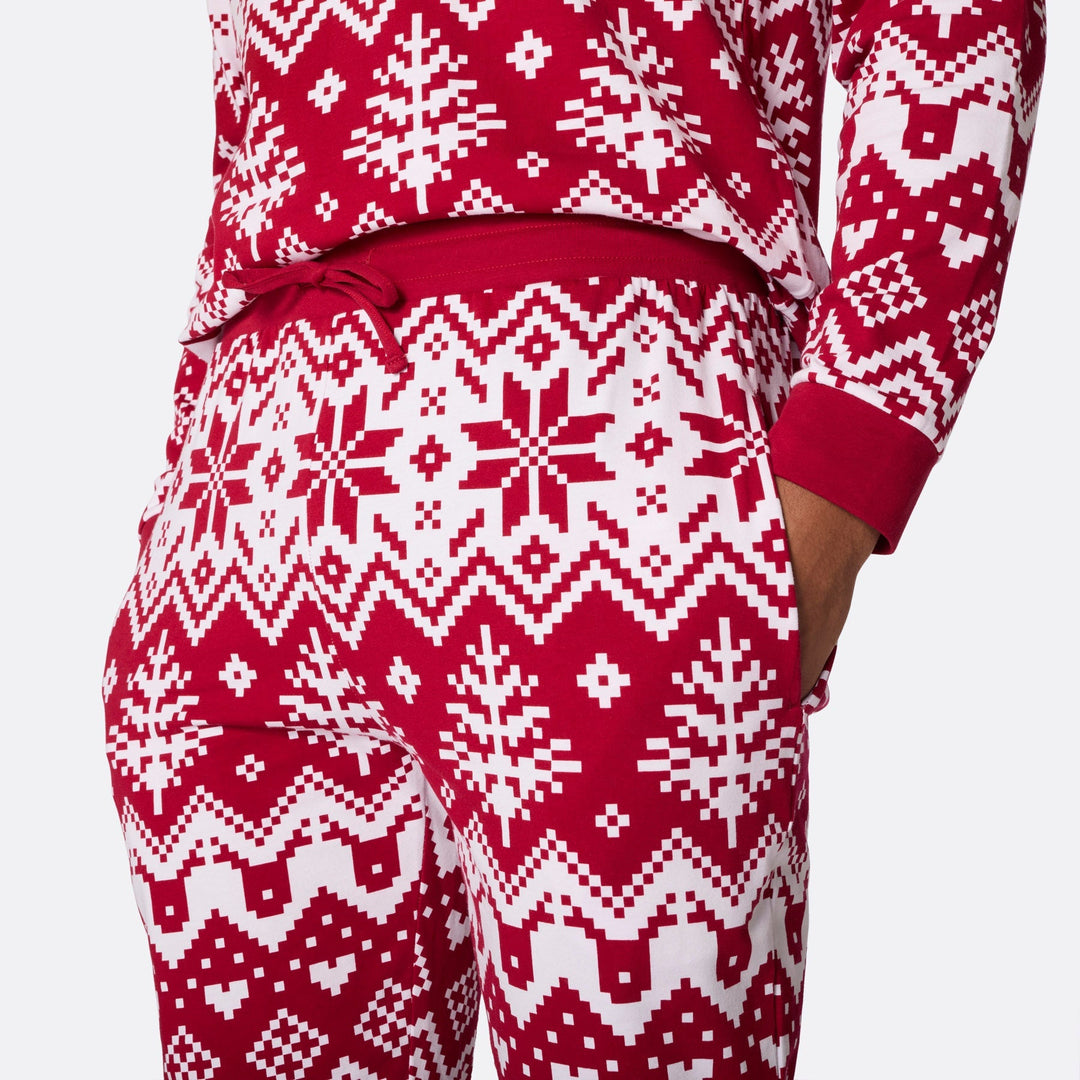 Pyjama de Noël femme en tricot - rouge