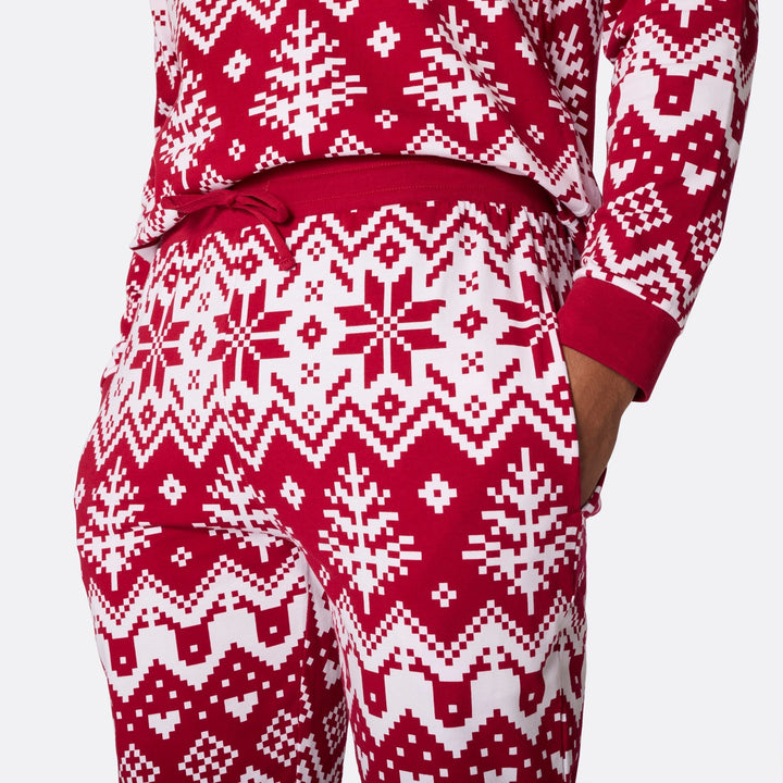 Pyjama de Noël femme en tricot - rouge