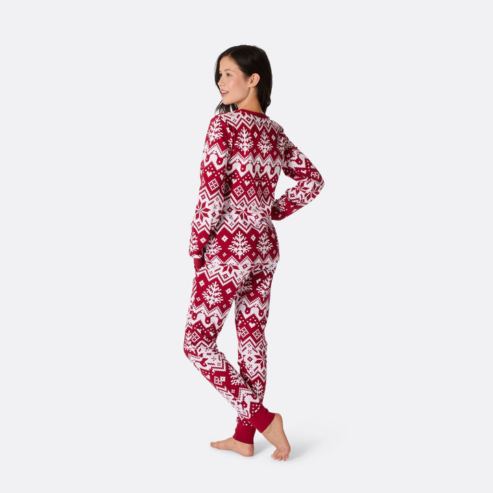 Pyjama de Noël femme en tricot - rouge