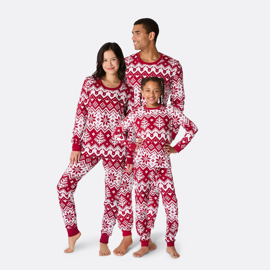 Pyjama de Noël matchy-matchy en tricot - rouge