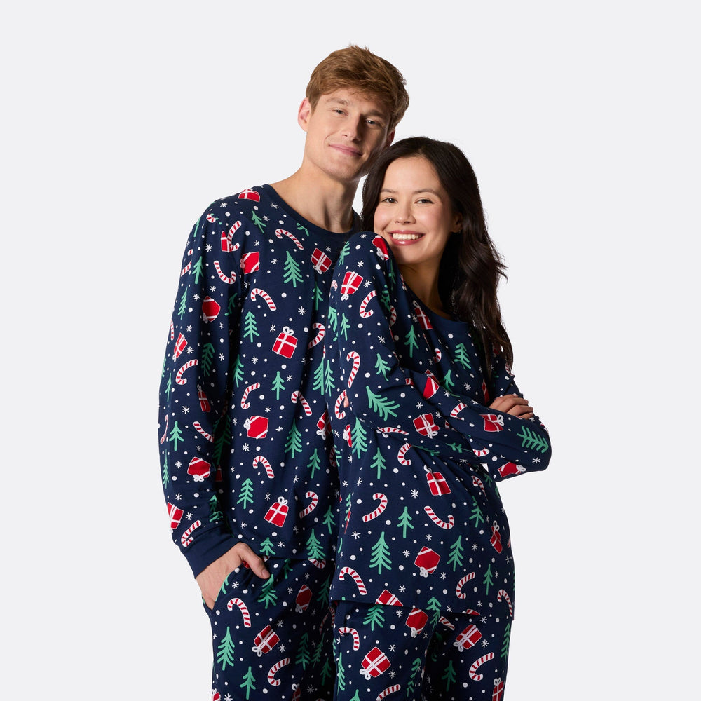Pyjama de Noël homme - bleu à motifs