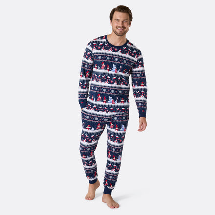 Pyjama de Noël homme - bleu à motifs