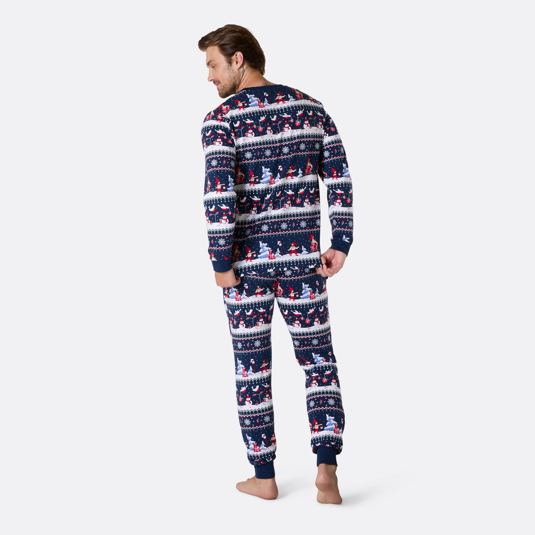 Pyjama de Noël homme - bleu à motifs