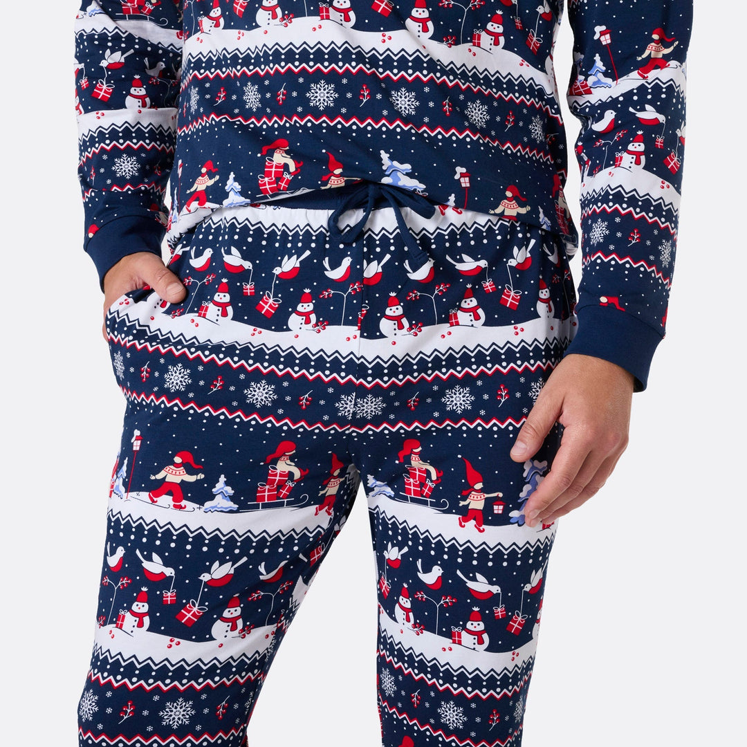 Pyjama de Noël homme - bleu à motifs