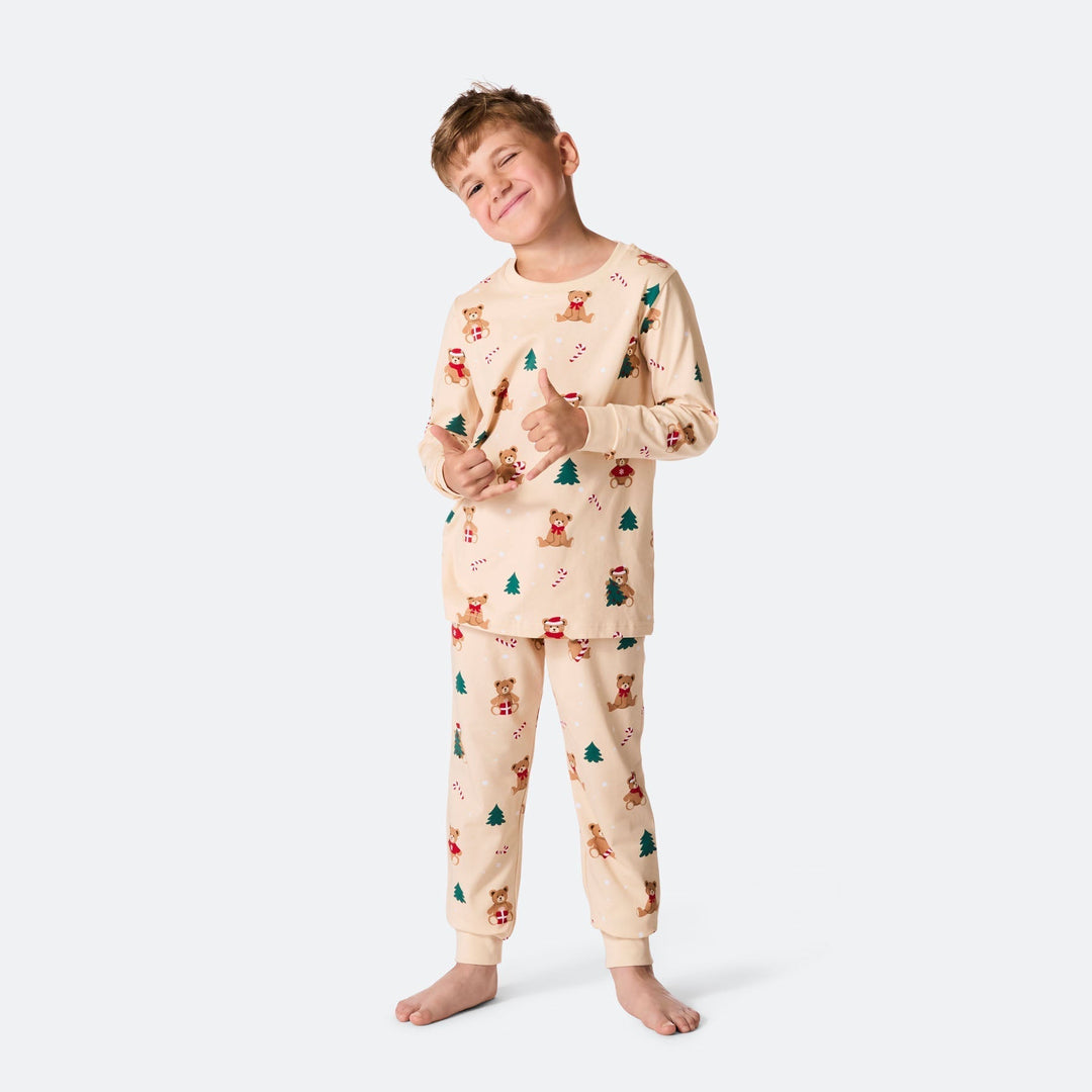 Pyjama de Noël matchy-matchy Teddy Bear - beige