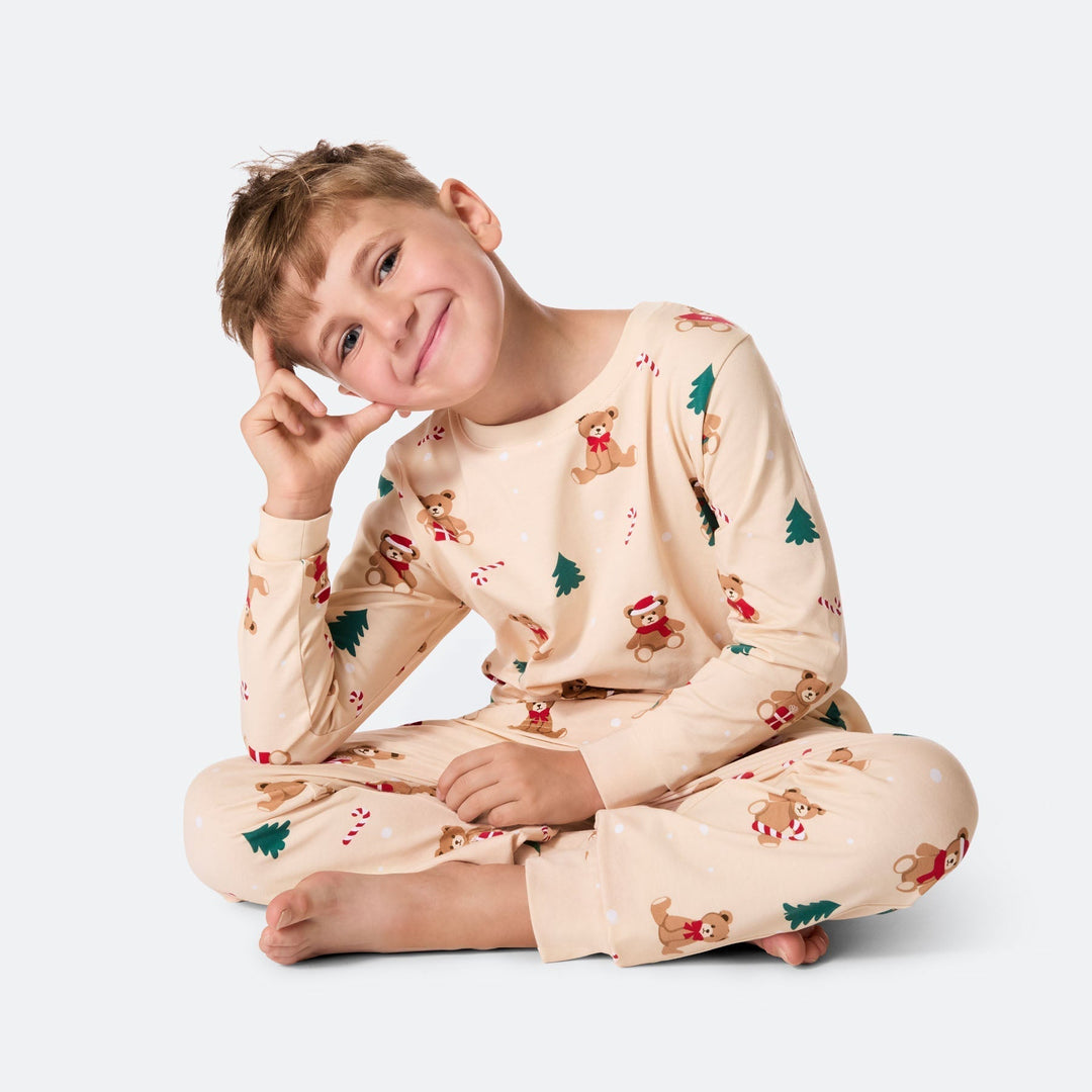 Pyjama de Noël matchy-matchy Teddy Bear - beige
