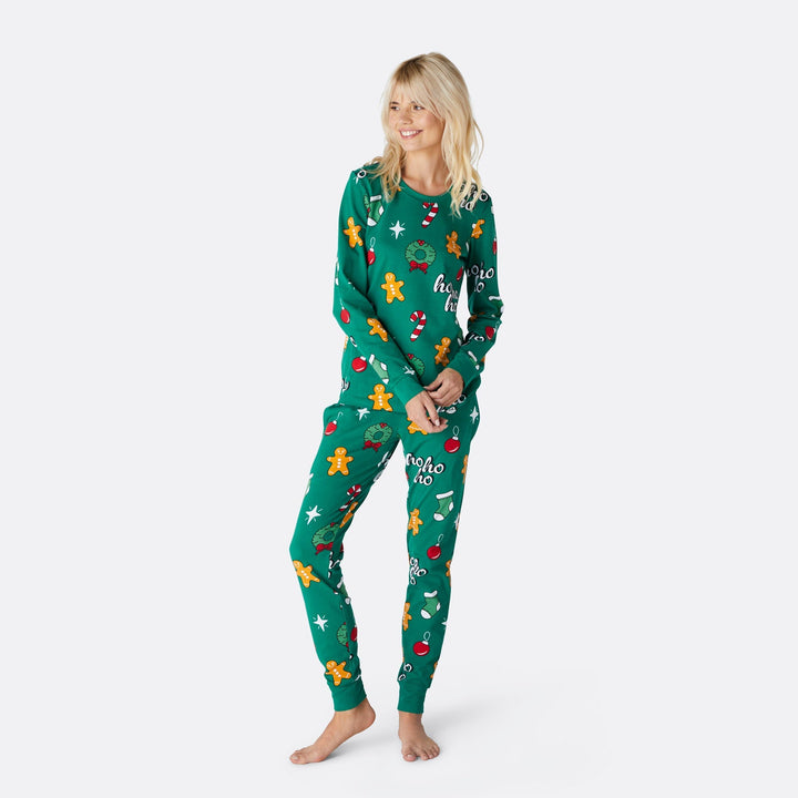 Pyjama de Noël femme Hohoho - vert
