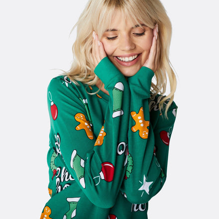 Pyjama de Noël femme Hohoho - vert