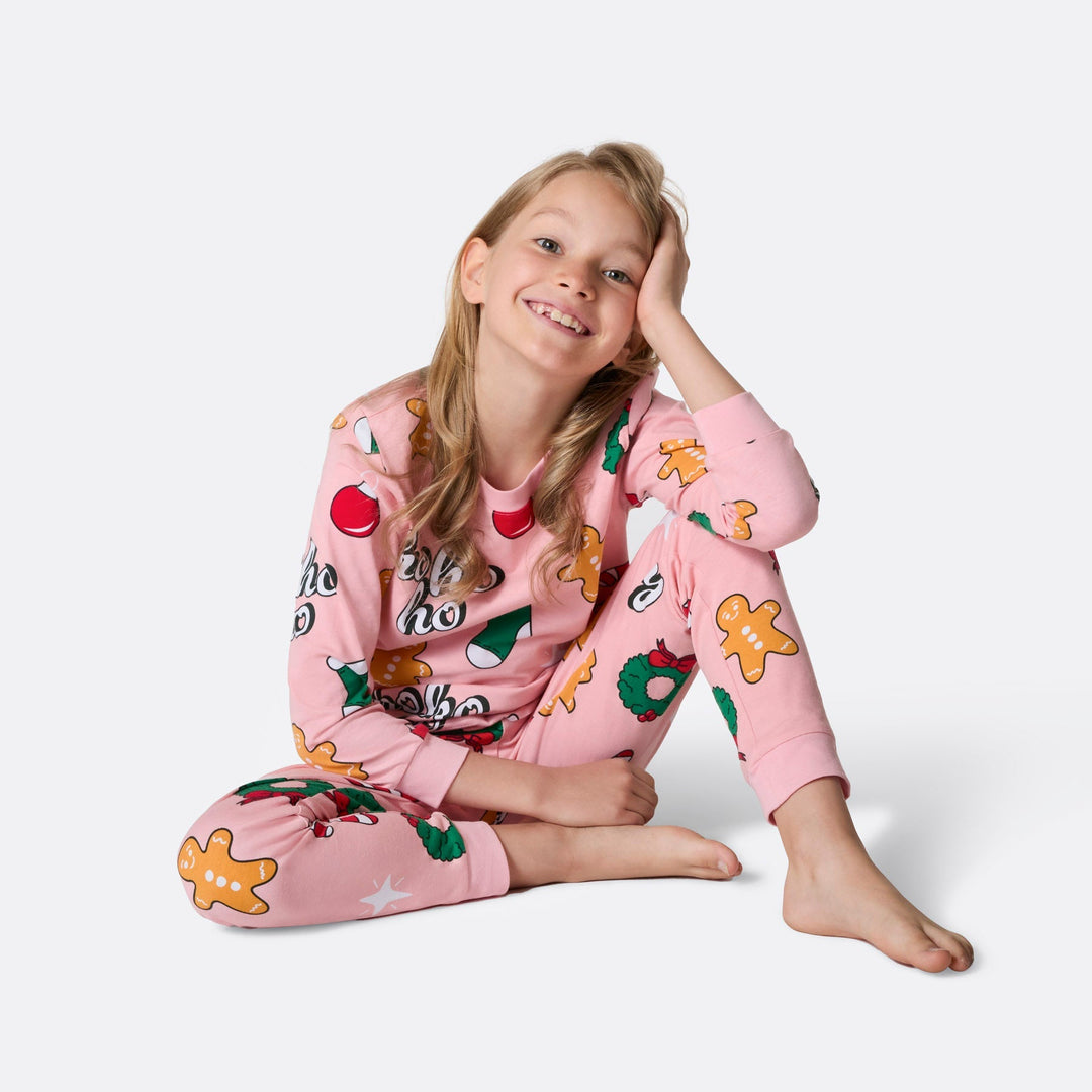Pyjama de Noël enfant Hohoho - rose