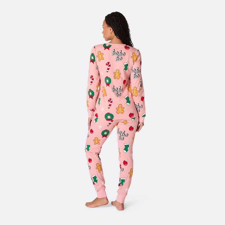 Pyjama de Noël femme Hohoho - rose