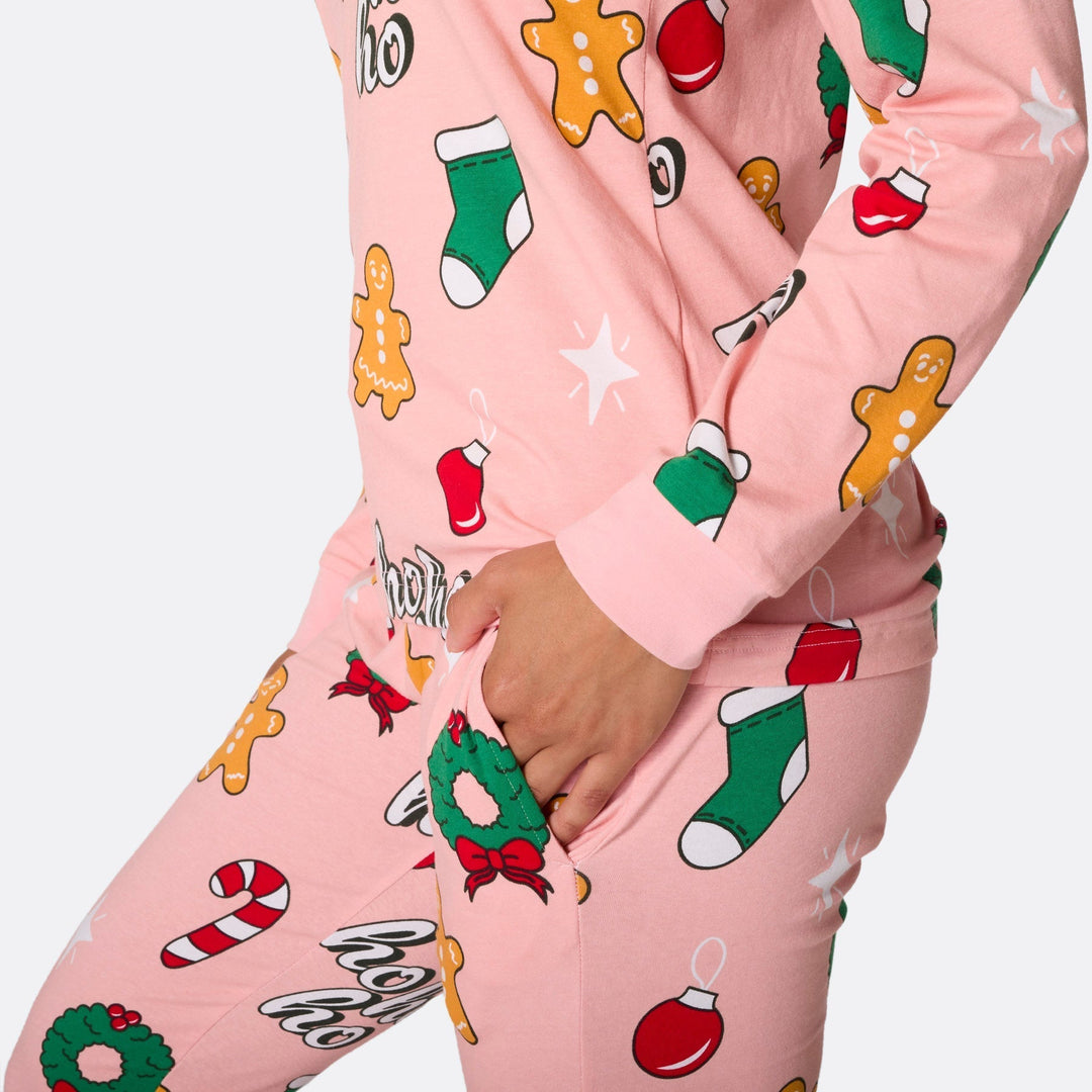 Pyjama de Noël matchy-matchy Hohoho - rose