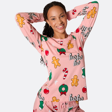 Pyjama de Noël femme Hohoho - rose