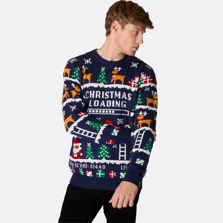 Pull de Noël matchy-matchy retrogaming