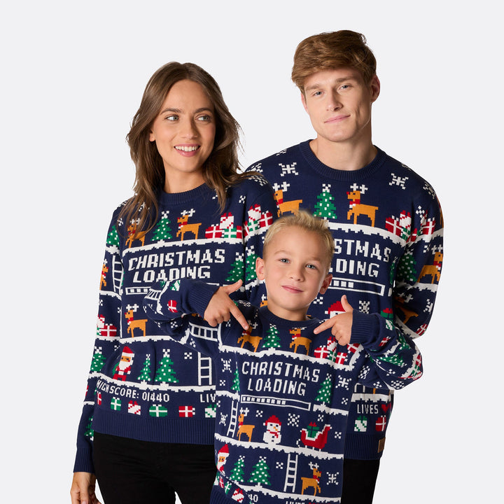 Pull de Noël matchy-matchy retrogaming