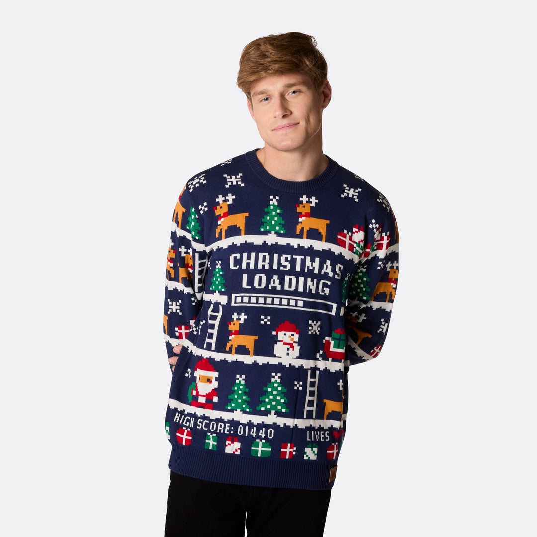 Pull de Noël matchy-matchy retrogaming