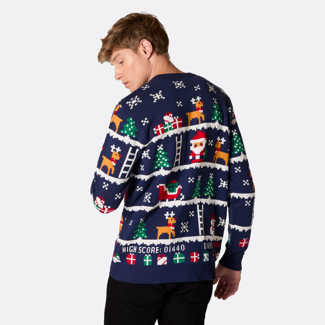 Pull de Noël matchy-matchy retrogaming