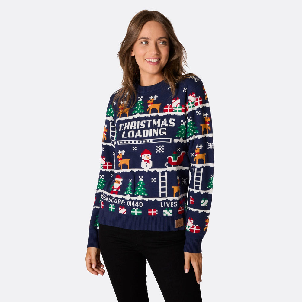 Pull de Noël matchy-matchy retrogaming