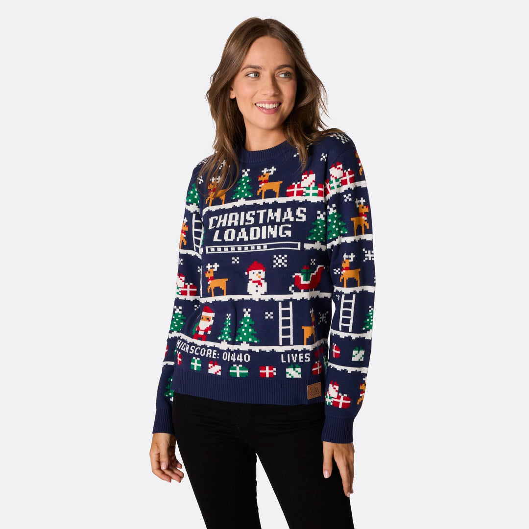 Pull de Noël matchy-matchy retrogaming