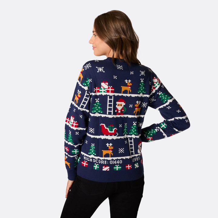 Pull de Noël matchy-matchy retrogaming