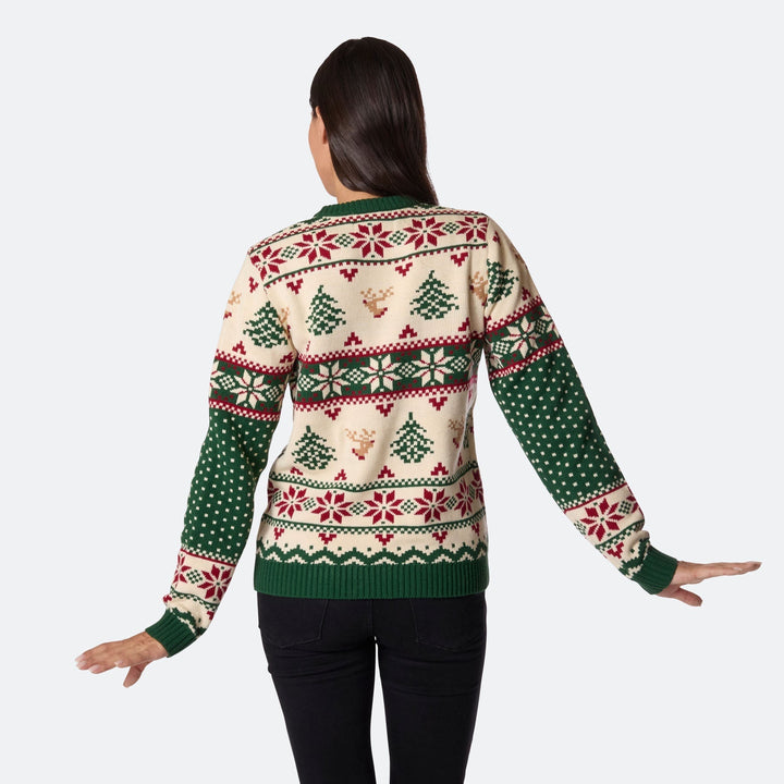 Pull de Noël matchy-matchy Sapin rétro - vert
