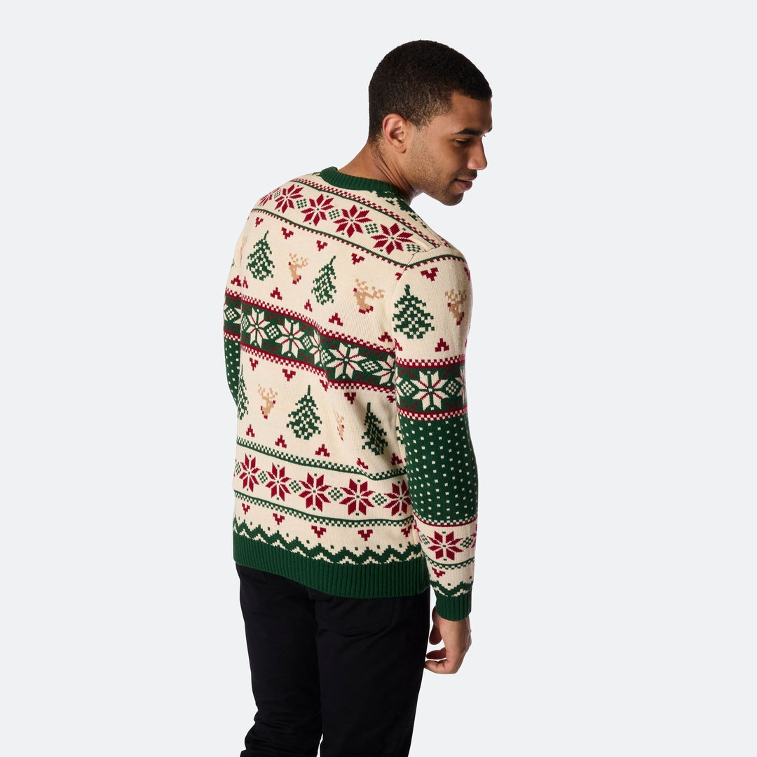 Pull de Noël matchy-matchy Sapin rétro - vert