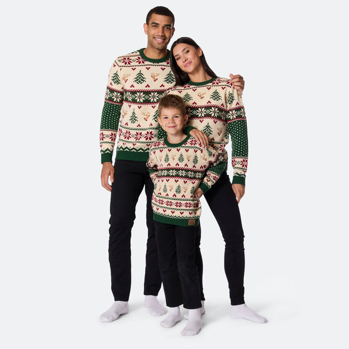 Pull de Noël matchy-matchy Sapin rétro - vert