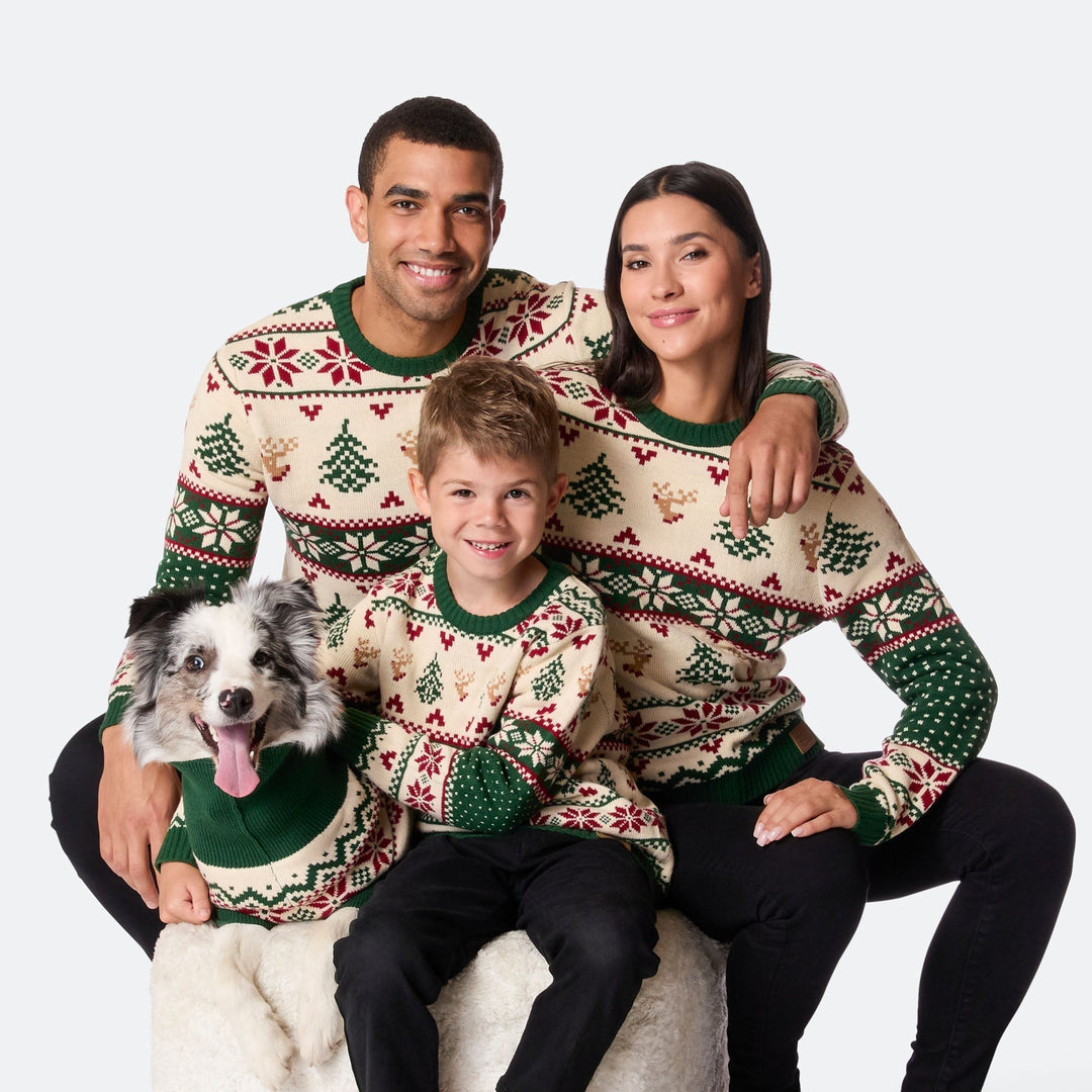 Pull de Noël matchy-matchy Sapin rétro - vert