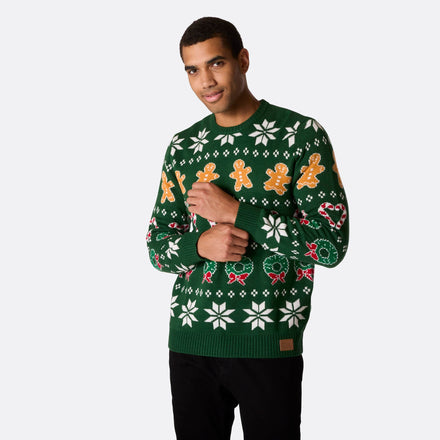 Pull de Noël matchy-matchy homme - vert
